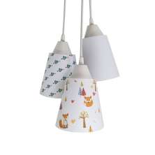 Lustre Pendente Quarto de Bebê Tecido Raposinha e Corações