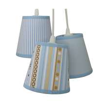 Lustre Pendente Tecidos Bebê Menino Azul e Bege