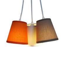 Lustre Pendente Triplo Zoo Laranja, Caqui e Bege