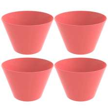 4 Potes Balde para Pipoca 3,8L Plástico Resistente Crippa Pipoqueira Rosa Goiaba