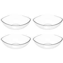 4 Saladeiras Tigela Trio Plástica Transparente Crippa Salada Pipoca Doces Sobremesa