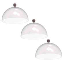 Kit 3 Cúpulas de Plástico 25cm para Bolos Tortas Doces Pratos Bubble Crippa Amêndoa