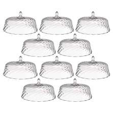 Kit 8 Cúpulas para Bolo de Plástico 30cm Transparente Tortas Doces Confeitaria Hotel Crippa