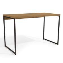 Mesa de Escritório Clécio Industrial Freijó e Preta 118 cm