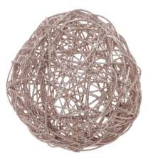 Bola Rattan Decoração Natalina 20 Cm Cor Nude Peso 360 G