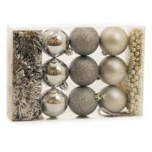 Conjunto com 11 Enfeites de Natal Bolas Prateado