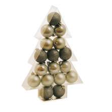 Conjunto com 17 Enfeites de Natal Bola Dourado