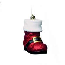 Conjunto com 2 Enfeites de Natal Bota Vermelho 10 cm