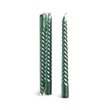 Conjunto com 2 Velas Decorativas Espiral Verde