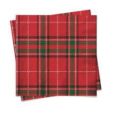 Conjunto com 20 Guardanapos Xadrez Vermelho
