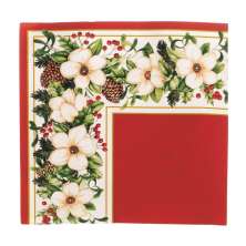 Conjunto com 20 Guardanapos de Natak Flores Vermelho
