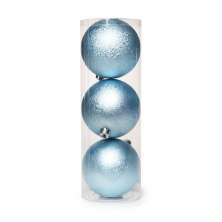 Conjunto com 3 Enfeites de Natal Bola Azul
