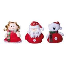 Conjunto com 3 Enfeites de Natal Cromus Vermelho