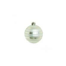 Conjunto com 4 Enfeites de Natal Bola Prateado 6 cm