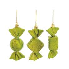 Conjunto com 6 Enfeites de Natal Bala Verde