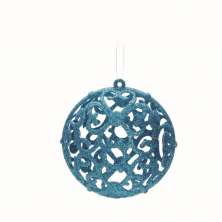 Conjunto com 6 Enfeites de Natal Bola Azul 10 cm