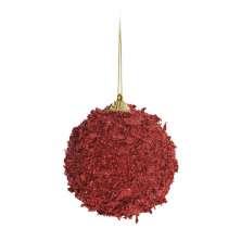 Conjunto com 6 Enfeites de Natal Bola Vermelho