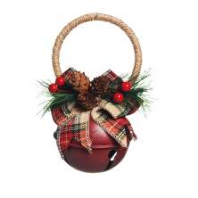Enfeite Natal Decorativa Guizo Vermelho Pinhas E Cereja 16Cm
