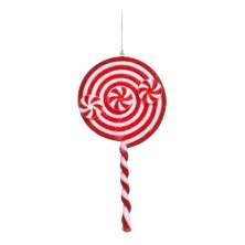 Enfeite Natal Decorativo Pirulito Cor Vermelho 3 Unidades