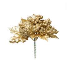 Enfeite Natalino Flor Dourado 18 cm