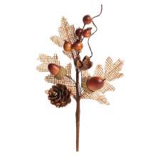 Enfeite Natalino Galho e Folhas Marrom 20 cm
