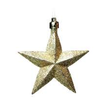 Enfeite Para Pendurar Árvore Natal Estrelas 6 Peças Dourado