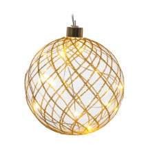 Enfeite de Natal Cromus com LED Incolor e Dourado 8 cm
