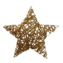 Enfeite de Natal Esttrela Rattan Dourado 40 cm