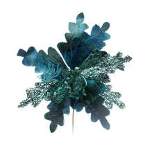 Enfeite de Natal Flor Azul 23 cm