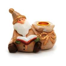 Enfeite de Natal Papai Noel Bege