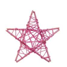 Estrela Decoração Natalina 15x15 Cm Cor Rosa Plástico 1 Peça