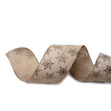 Fita De Natal Decoração Juta Flocos Neve 6,3Cmx9,14M Dourado