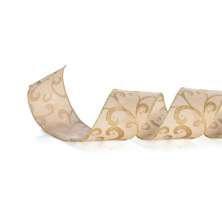 Fita Laço Decoração Natal Arabesco 6,3Cm x 9,14 M Dourado