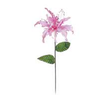 Flor Decoração Natal Para Árvore Natal 66Cm Glitter Rosa