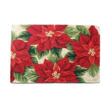 Jogo Americano Flor Poinsettia Mesa Natal Vermelha