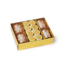 Kit vela de natal decoração com porta vela 6x4 cm Dourado