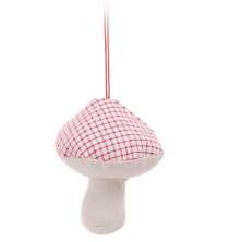 Mini Cogumelo Para Pendurar Árvore Natal 9Cm Cor Vermelho