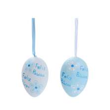 Ovo Feliz Páscoa P/ Decoração Pendurar 6 Unid. Azul