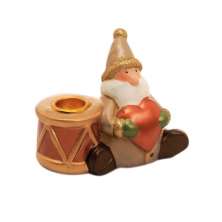 Porta Vela Papai Noel Bege