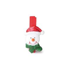 Pregador Boneco De Neve Natal Vermelho 6 Peças 4Cm Vermelha