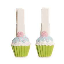 Pregador Cupcake Decoração Festa Páscoa C/ 6 Pçs 6 Unid. Verde