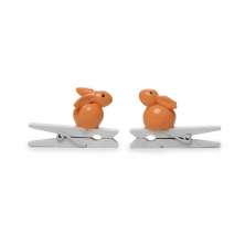 Prendedor 3D Coelho Páscoa Decoração 6 Unid. Laranja