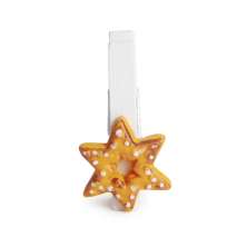 Prendedor Estrela Decoração Natalina 4Cm Cor Branco Plástico