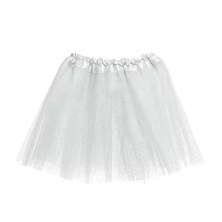 Saia Tutu Adulto Carnaval Branco Glitter Unicórnio Fantasia