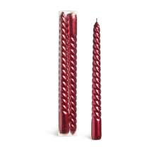 Vela Natal Enfeite Espiral Vermelho 25Cm Kit Com 2 Unidades