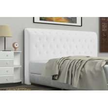 Cabeceira Casal Brenda 140 CM Suede Branco - D A Decor