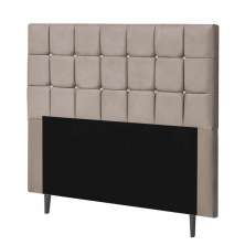 Cabeceira Estofada Espanha 100CM Solteiro Strass Suede Bege - D A DECOR