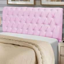 Cabeceira Estofada Maria 100CM Solteiro Strass Suede Rosa - D A DECOR