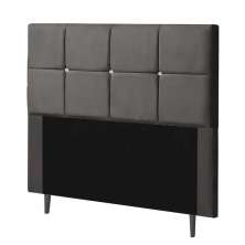 Cabeceira Estofada Poliana 100CM Solteiro Strass Suede Cinza - D A DECOR