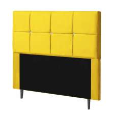 Cabeceira Estofada Poliana 90CM Solteiro Strass Suede Amarelo - D A DECOR
